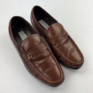 Florsheim Comfortech Mens Leather Apron Toe Loafers Brown Size 8.5 D